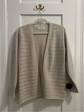 Verve Ami Women’s Size Medium Beige Open-Front Cardigan Sweater